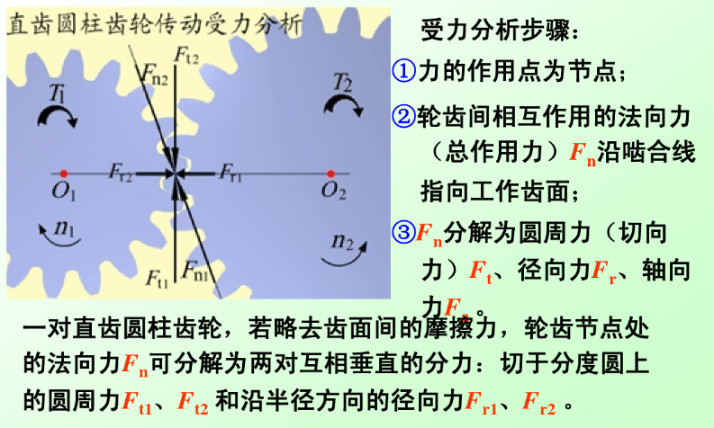 直齒圓柱齒輪受力分析