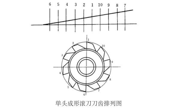 單頭成形滾刀刀齒排列圖